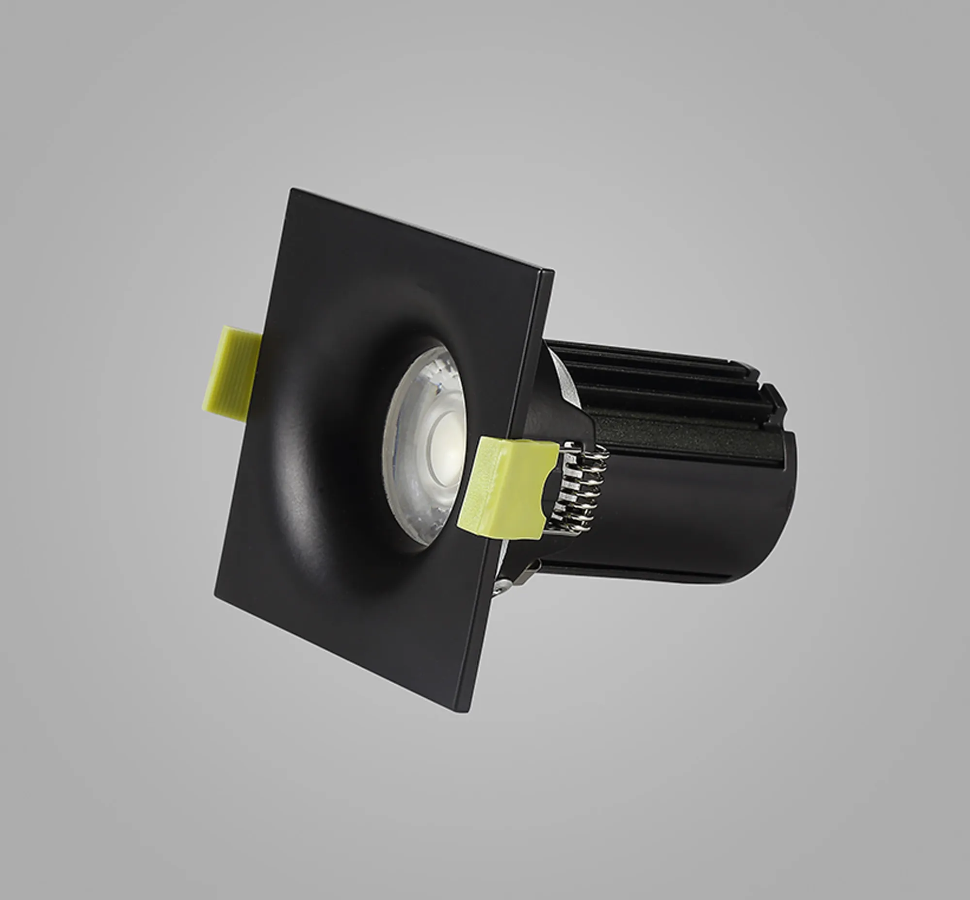 Bruve 9 Tridonic powered 9W 2700K 700lm 36° LED Engine,250mA , CRI>90 LED Engine Matt Black Fixed Square Recessed Downlight, Inner Glass cover, IP65 DM201505  Dlux Bruve SQ 9 IP65